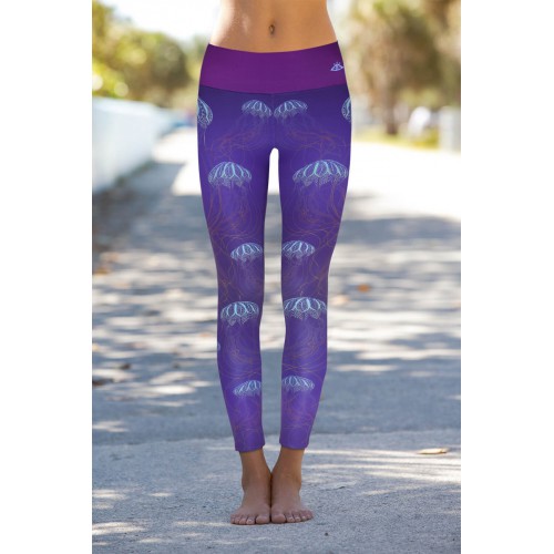 Boho Jellyfish Purple Leggins